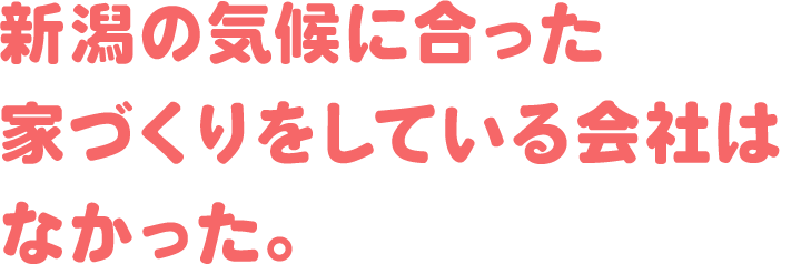 新潟の気候に合った家づくりをしている会社はなかった。