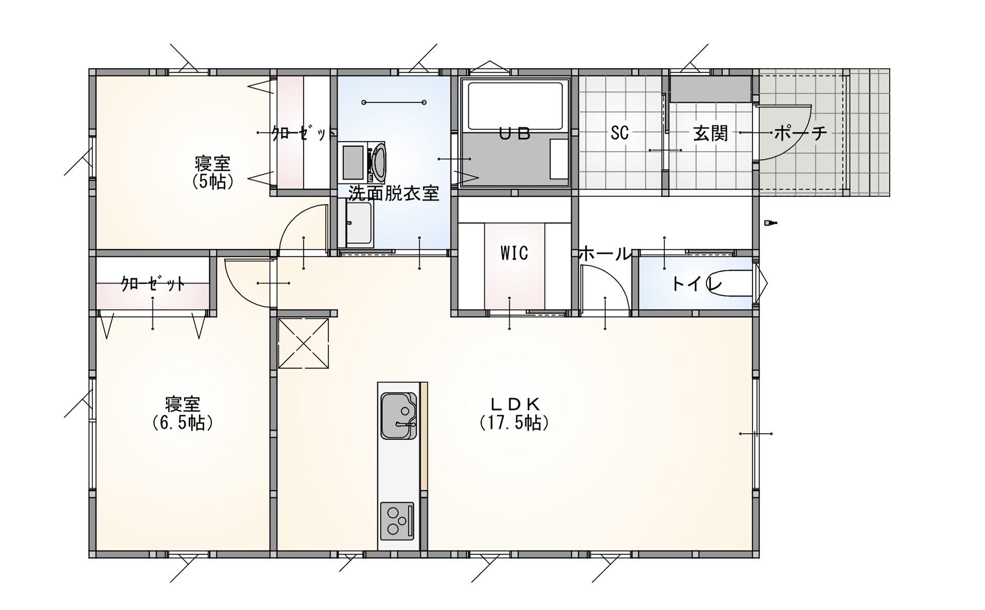 0024 2LDK 平屋でも収納充実！家事ラク動線が嬉しいおうち