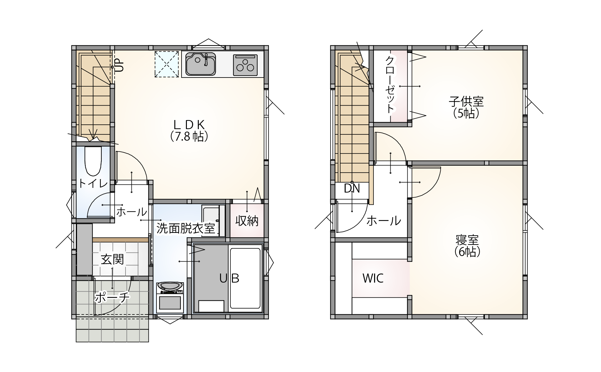 0055 2LDK 2階建てでもコンパクトな生活が叶う無駄のないおうち